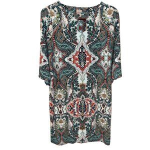 Chicos Paisley Print Shift Dress US Size 4-6 Rayon & Spandex